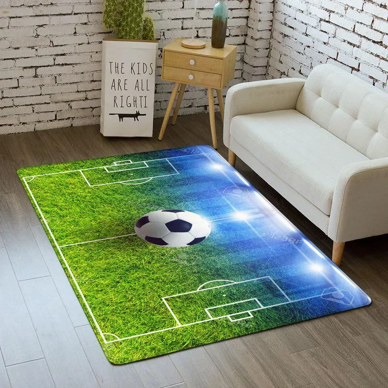 Tapetes 3d quarto tapetes de futebol meninos jogar tapete para casa sala de estar decoração cozinha tapete pai-criança jogos futebol piso area188x