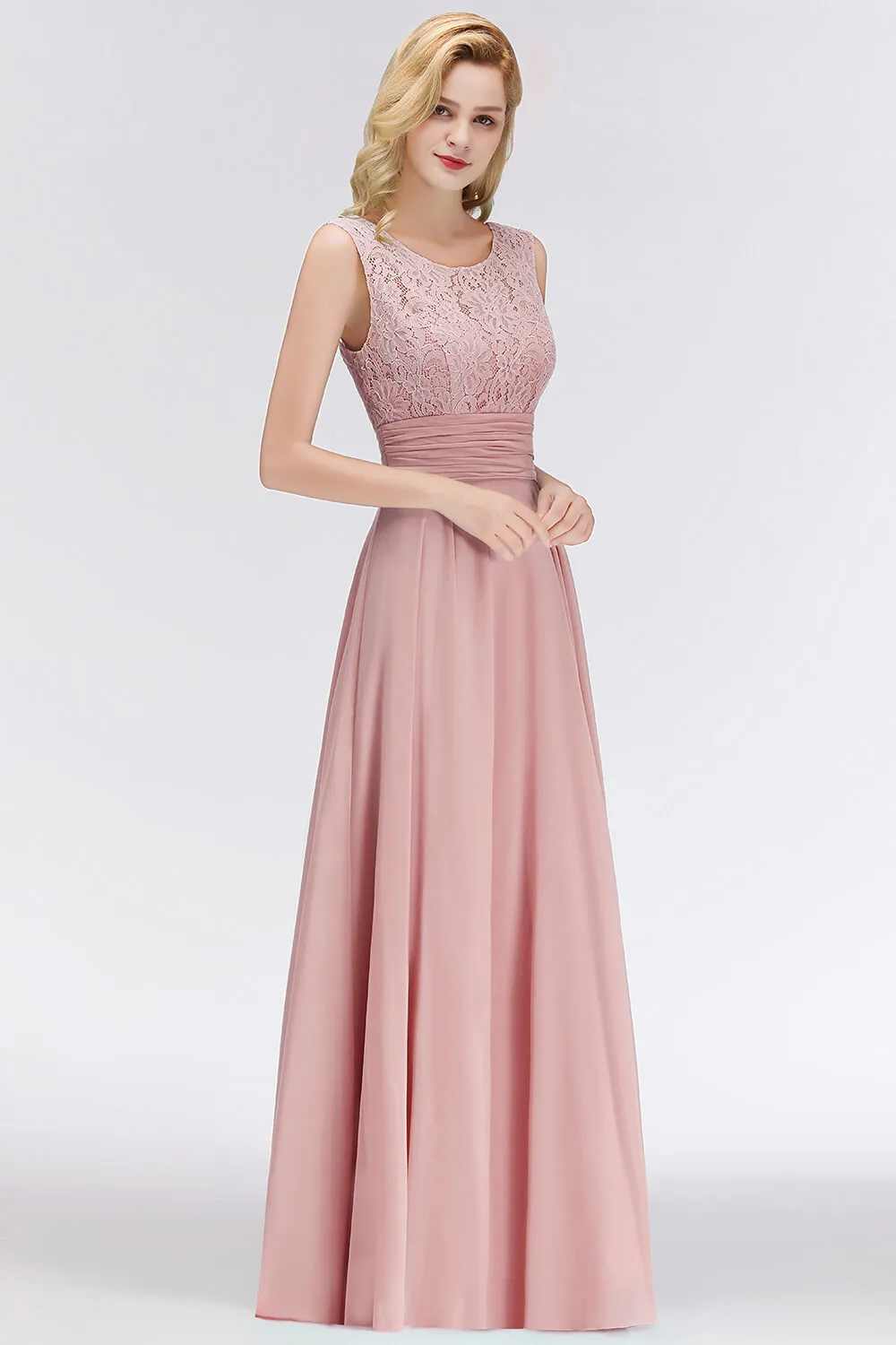 Dusty Rose розовое кружево длинное вечернее платье шифоновая одежда де ОБУРЕЕ ОБРАЗОВАТЕЛЬНЫЕ ДЕЛАНИЕ