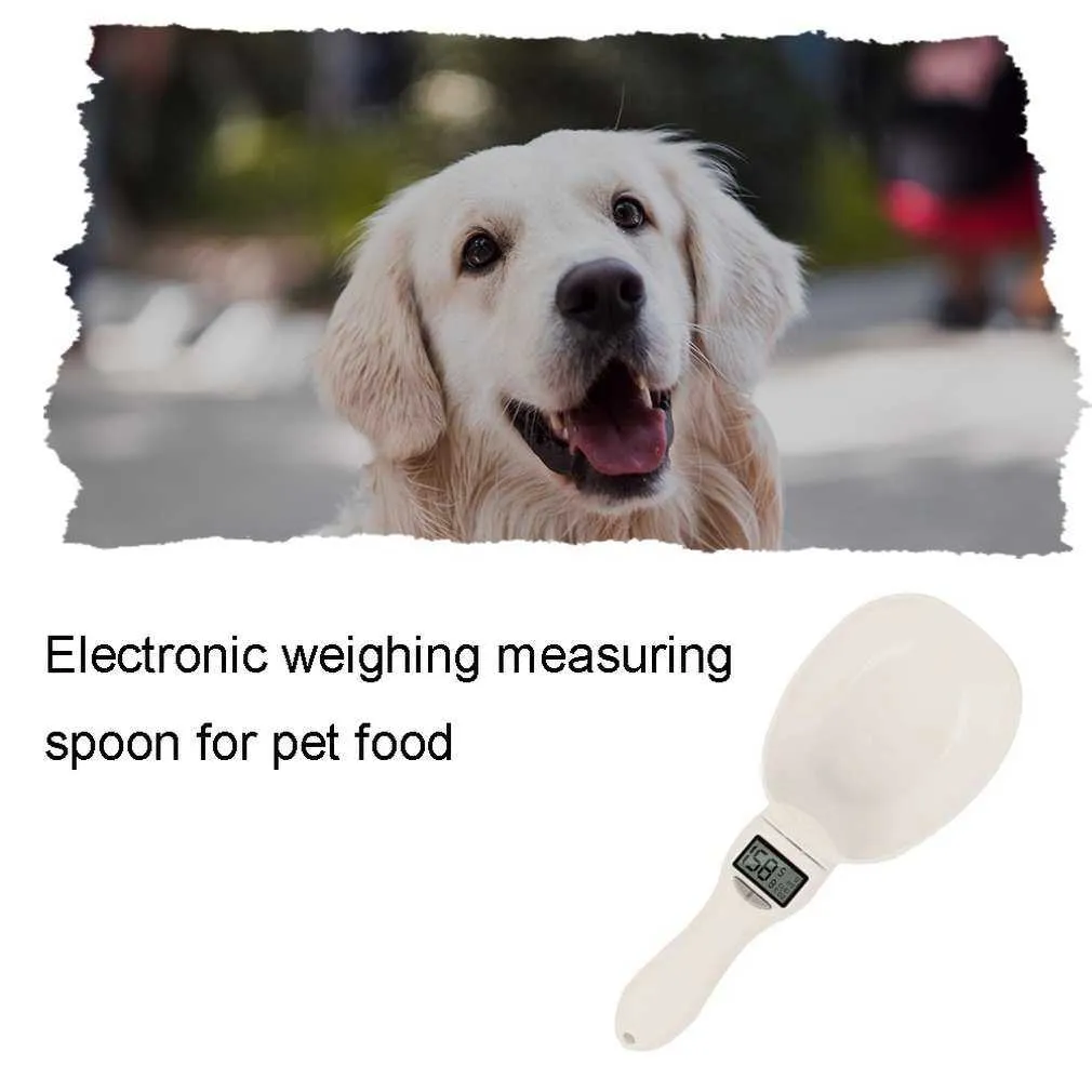 Multifunction Pet Food Scale Cup Portable Dog Cat Feeding Bowl Kitchen Spoon Measuring Scoop With Led Display 210615