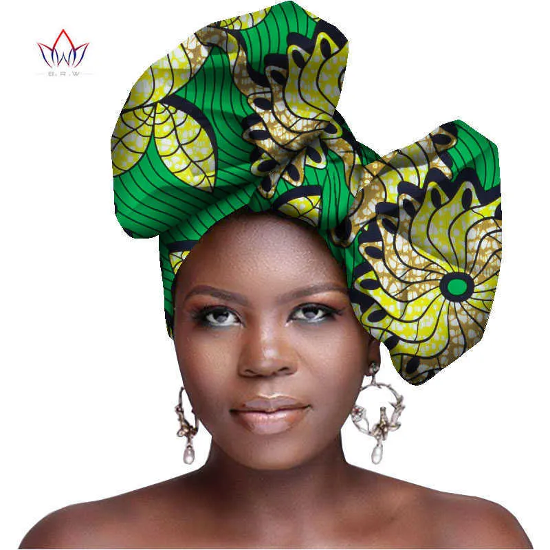 i African Head Wraps Nigerian Gele Headtie le donne Rich Print Fascia tradizionale Bazin Abiti Sciarpa 50 * 180CM wyb431 X0722