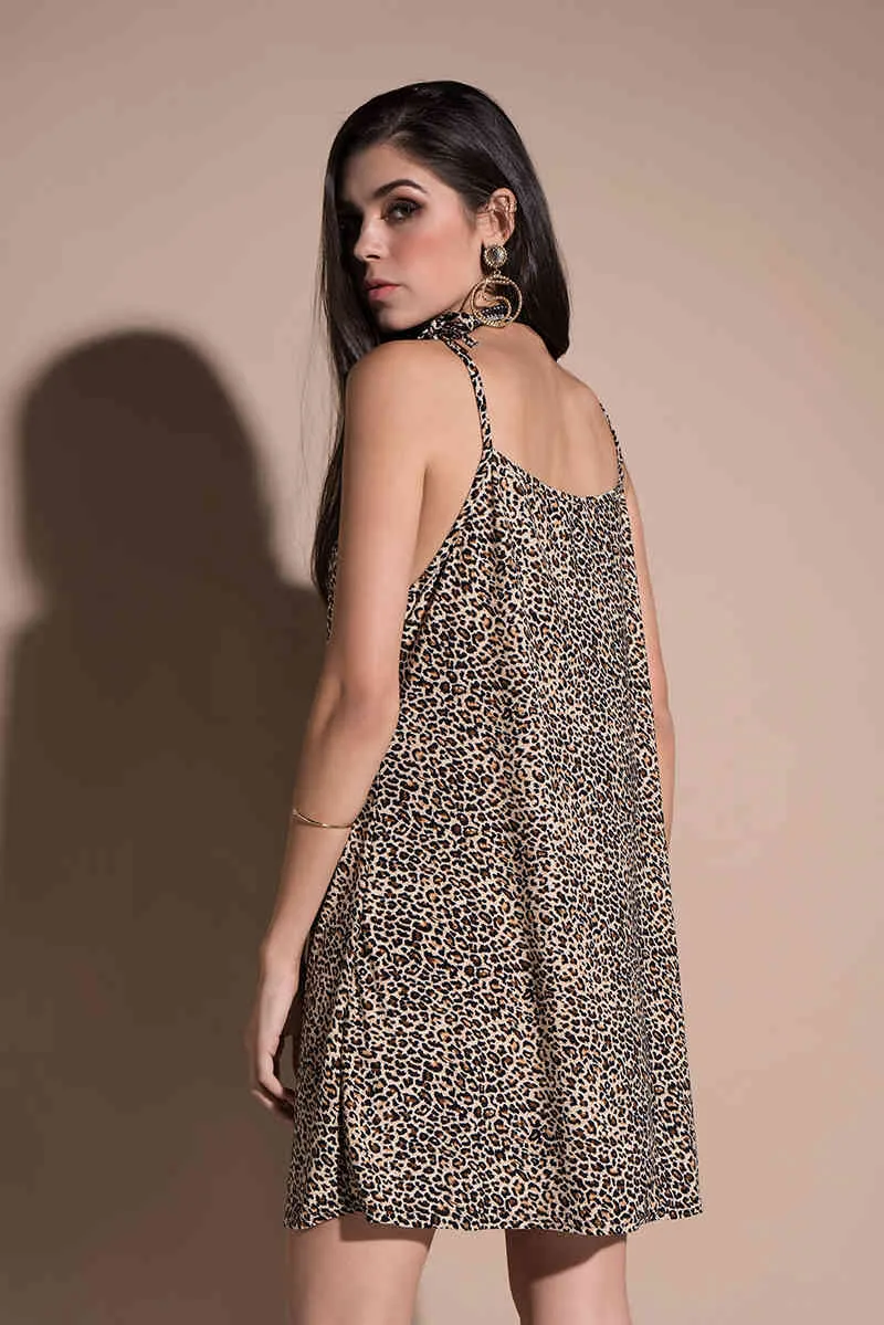 Letnia sukienka Drukuj Leopard Kobiety Sexy V Collar Vestidos de Verano Elegansy 4069 50 210506