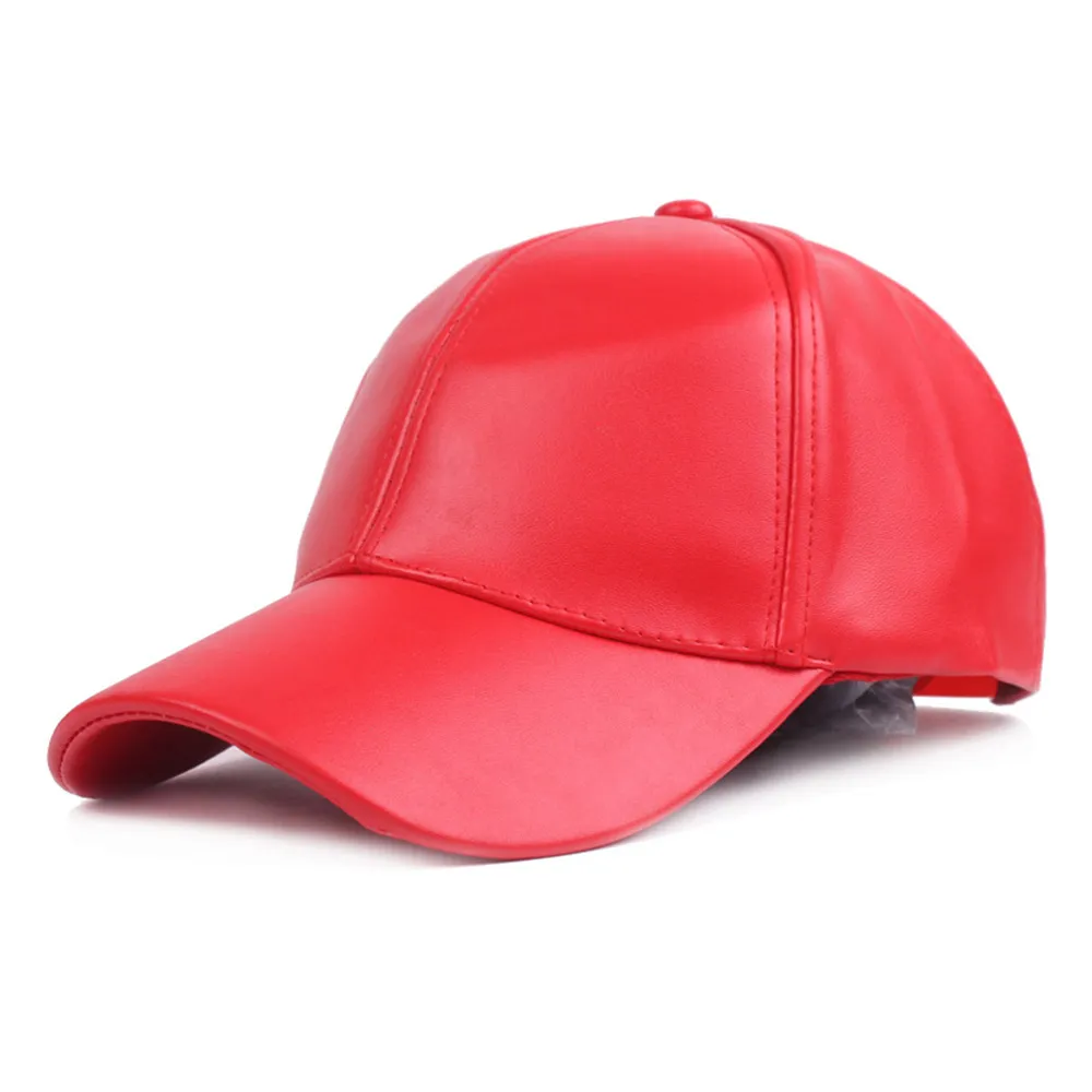 Chapéu de couro pu de verão, preto, vermelho, branco, osso, boné de beisebol para homens, unissex, snapback, feminino, bonés de golfe, gorra personalizado, chapéus de caminhoneiro325y