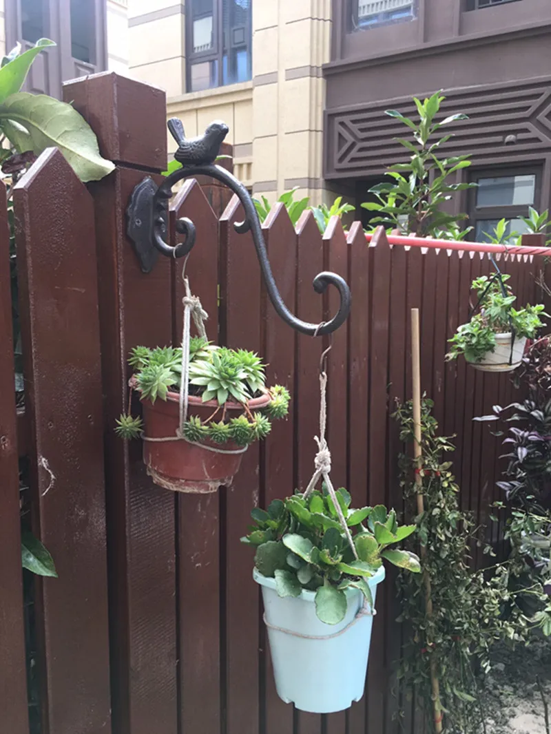 2 pezzi staffa uccelli in ferro battuto staffa gancio a parete piante da giardino cesto di fiori vaso gabbia uccelli lanterna appesa articolo antiqu212d