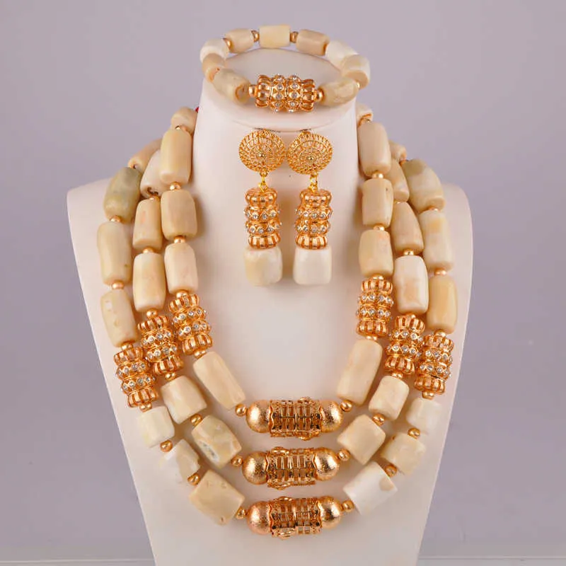new fashion white coral jewelry set nigeria wedding coral beads african jewerly sets for women H1022