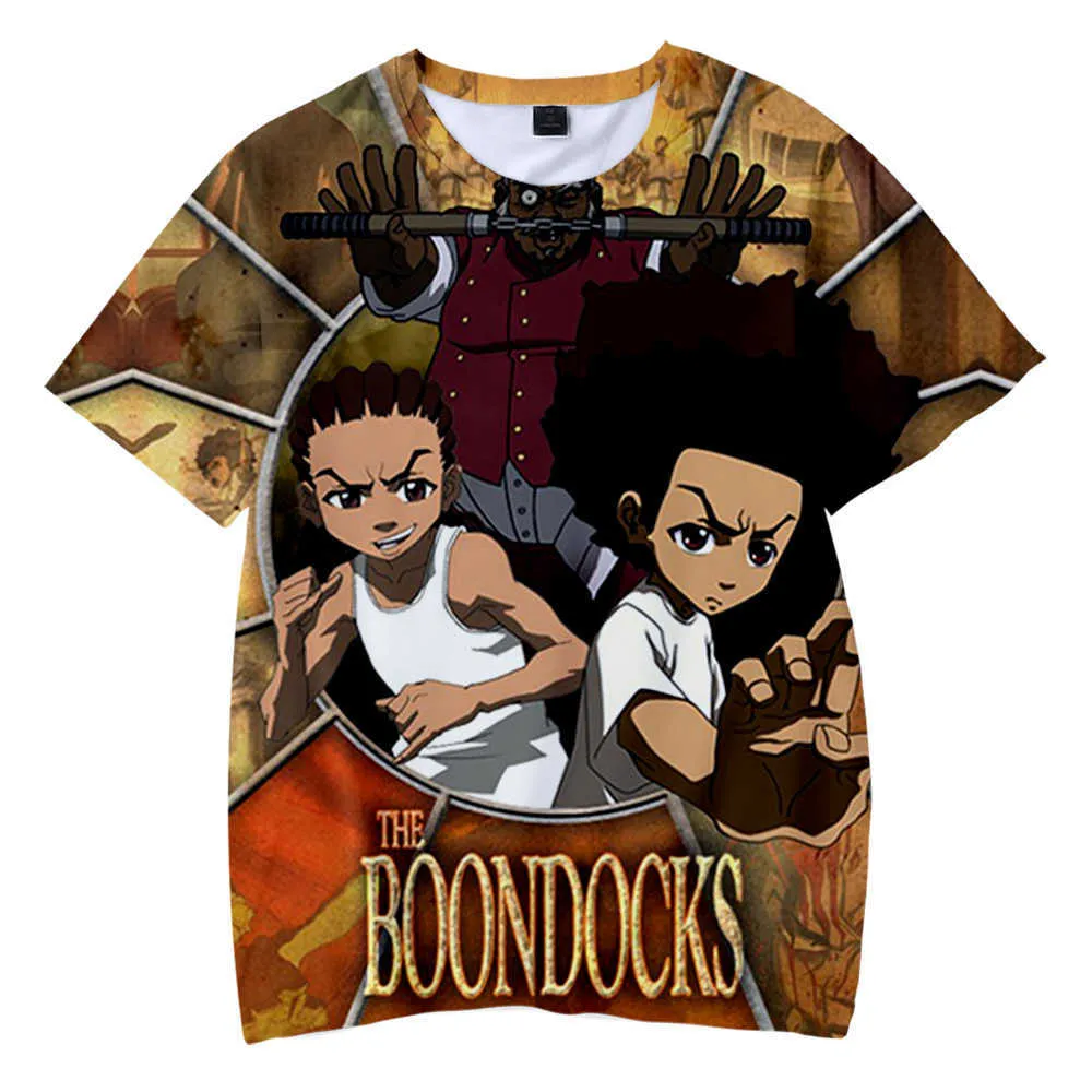 2021anime les Boondocks 3d impression T-shirt hommes/femmes été mode décontracté hip-hop Harajuku manches courtes col rond vêtements
