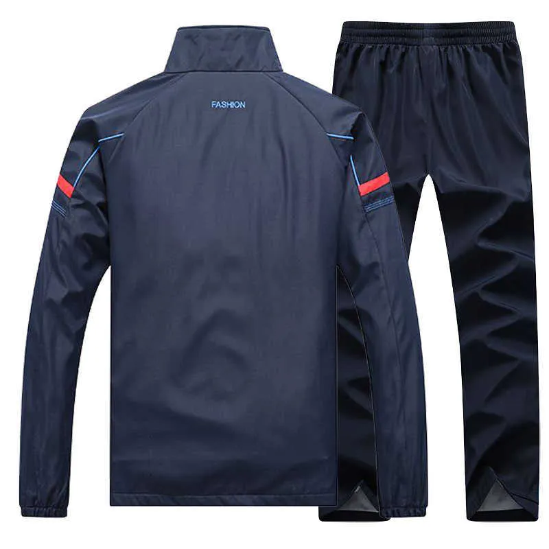 Nieuwe heren sportkleding trainingspak uitloper 2 stuk sets sport pak jas + broek basketbal jogger sweatsuit mannelijke merk kleding x0909