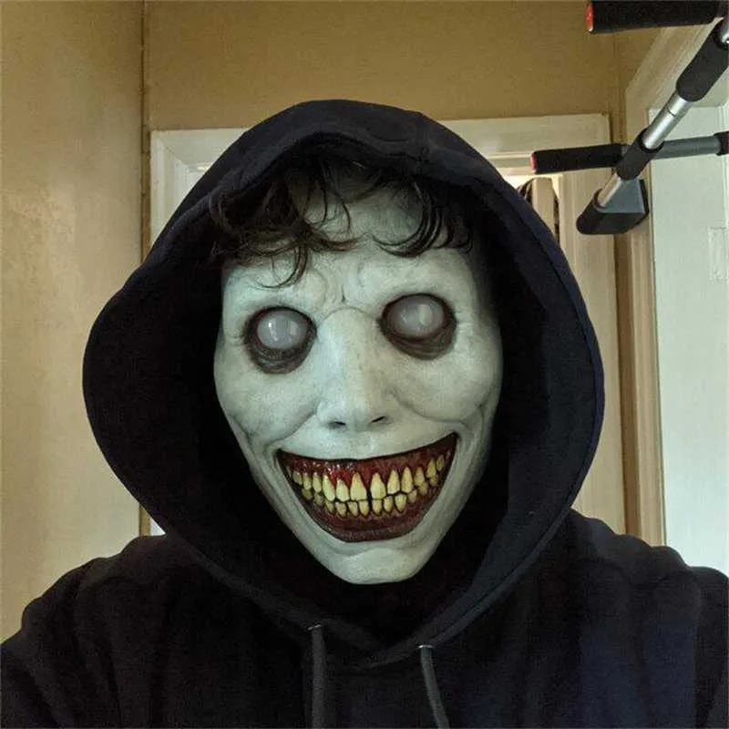 Halloween Horror Mask Pure White Eyeball Devil Mask Tolult Cosplay kostuumaccessoires Halloween Party Terror Headdear Scary Mask Q4483465