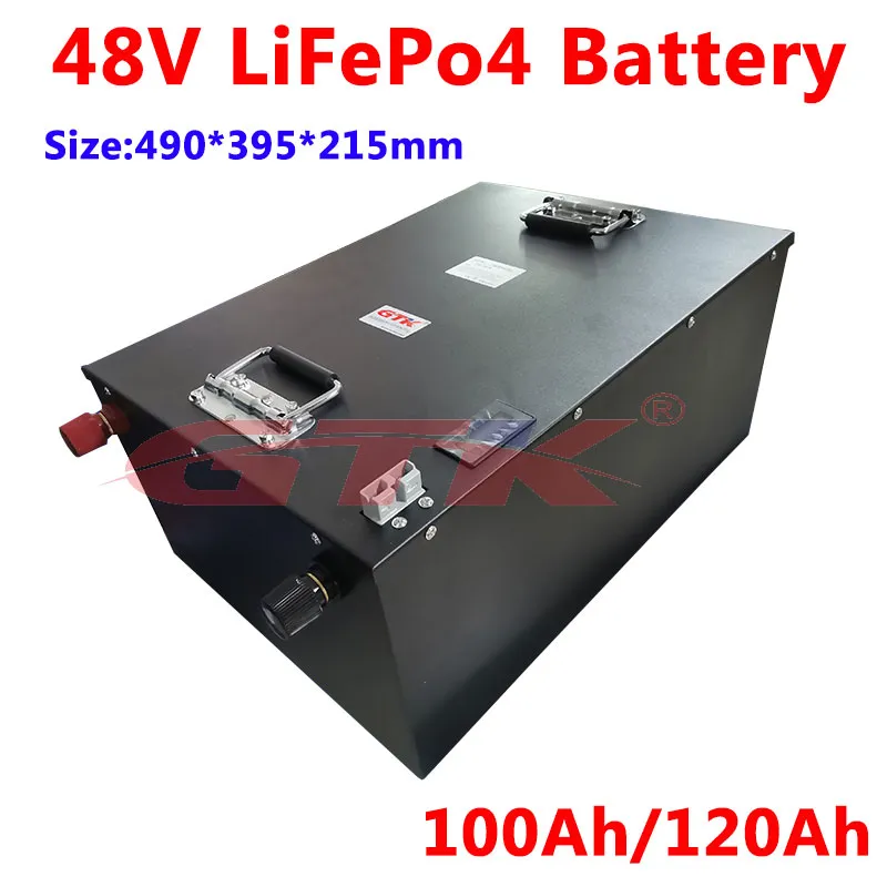 LIFEPO4 48V 120AH 100AH ​​LITIUM SOLAR BATTERY PACK MED BMS FÖR 12000W MOTORHOME INVERTER SOLAR PANELS GOLFE CART+10A LARARE