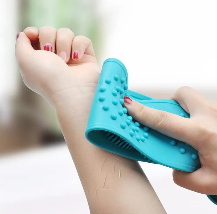 Sihirli Silikon Banyo Fırçalar Havlu Sürtünme Geri Çamur Peeling Vücut Masajı Duş Genişletilmiş Scrubber Cilt Temiz Duş Fırçası