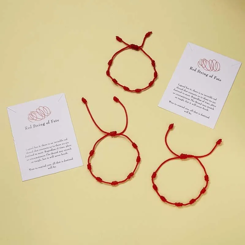 Bracelets de couple de tennis pour petit ami, petite amie, cadeaux pour relations longue distance, bracelet assorti pour lui et ses 7 cordes rouges du destin 1667