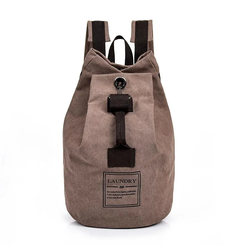 Plecak ManjiAnghong Duży pojemność regulowana ramię z tylną kartą kieszonkową gniazdo Klawisz Klucz Shackle Casual Canvas Bag225R