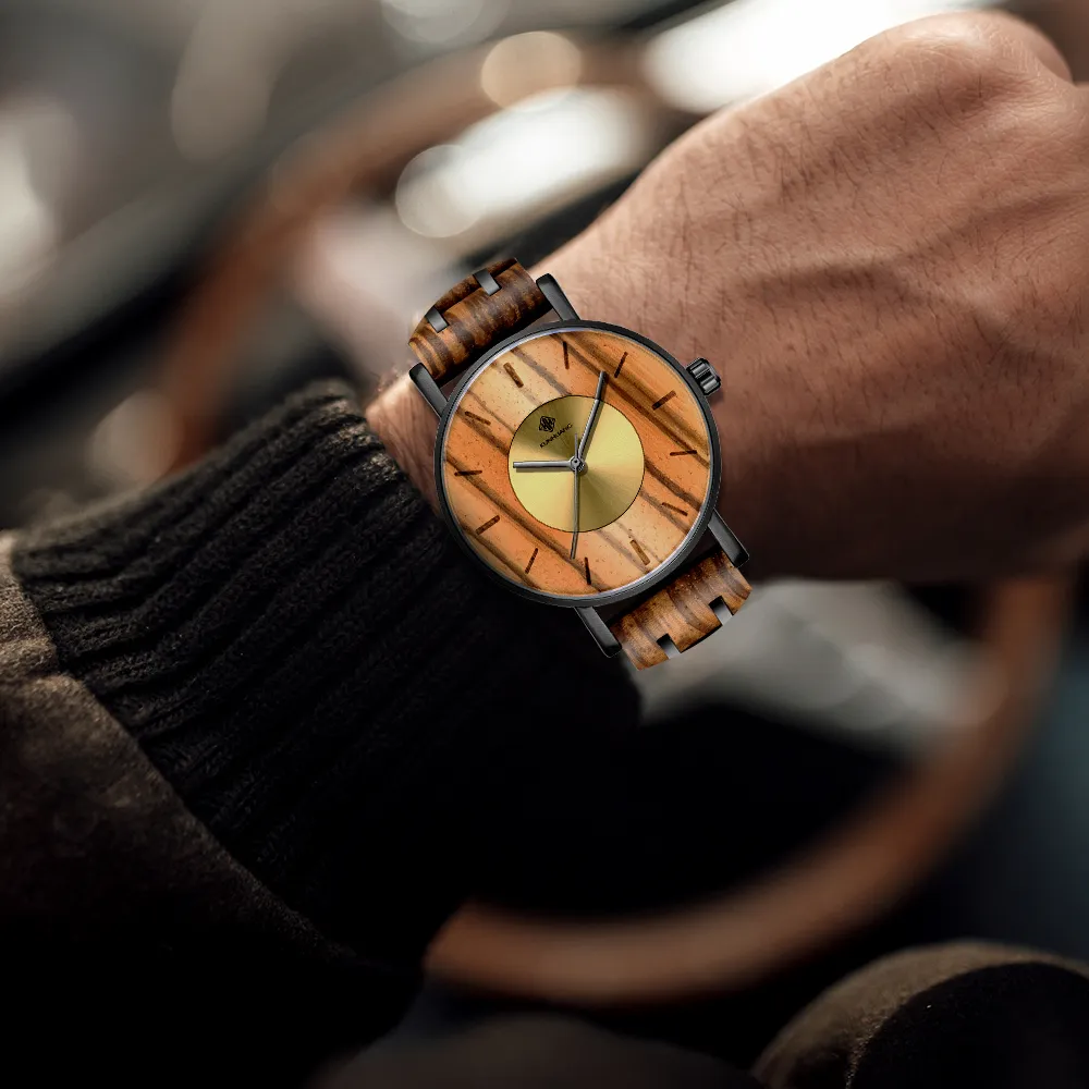 Nowe zegarki z drewna ze stopu męska mody osobowość japońska wodoodporna kwarcowa zegarki zegarki Relogio Masculino256z