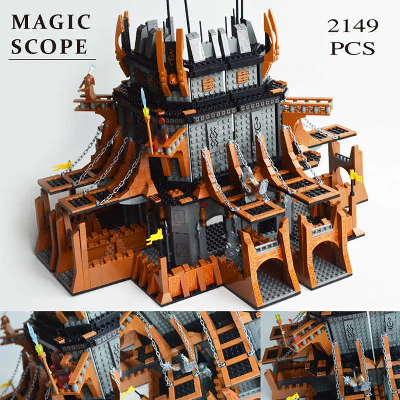 Nieuwe Osnies 2149 Stks Grote Demon World Scene 27114 Architectuur Bouwstenen Bricks Creatieve Steden Straat Speelgoed Voor Kinderen Geschenken X0902