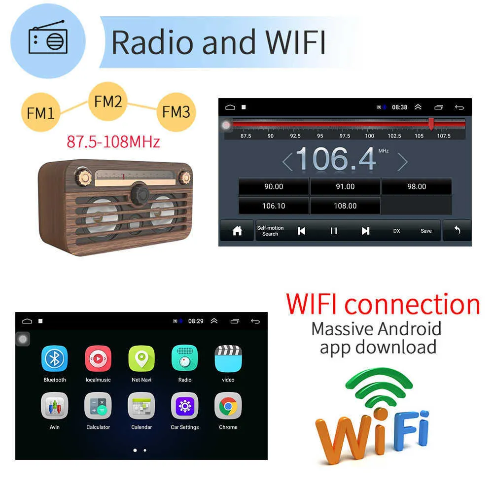 Autoradio 8G 128g 2Din 10 