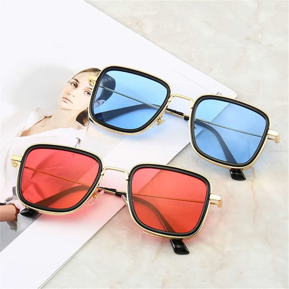 2021 Новые винтажные металлические солнцезащитные очки в стиле стимпанк Мужские женщины ретро -квадрат Men039s Солнце