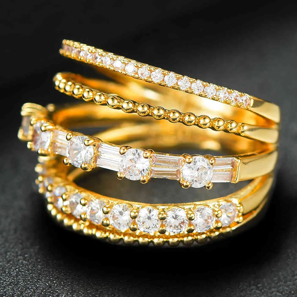 Missvikki 2021 dubaï Style empilable anneaux avec 5A cubique zircone pierres 2020 femmes fiançailles fête bijoux de haute qualité