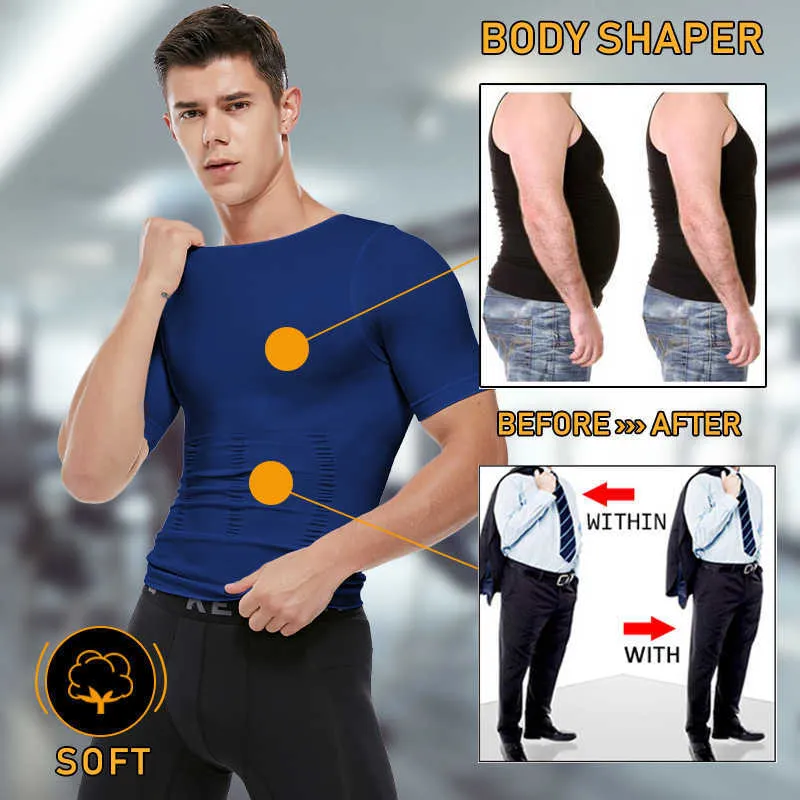 Body Shaper Bauchkontrolle Shapewear Kompressionshemden Schlankheitsunterwäsche Korsett Taillenmieder Herren Bodysuit