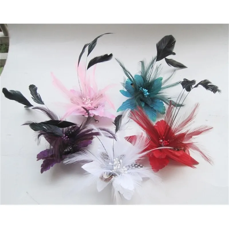 Feather Wedding hairpins Headdress head flower Clip brooch fashion Breast pin School Girl Hair accessories