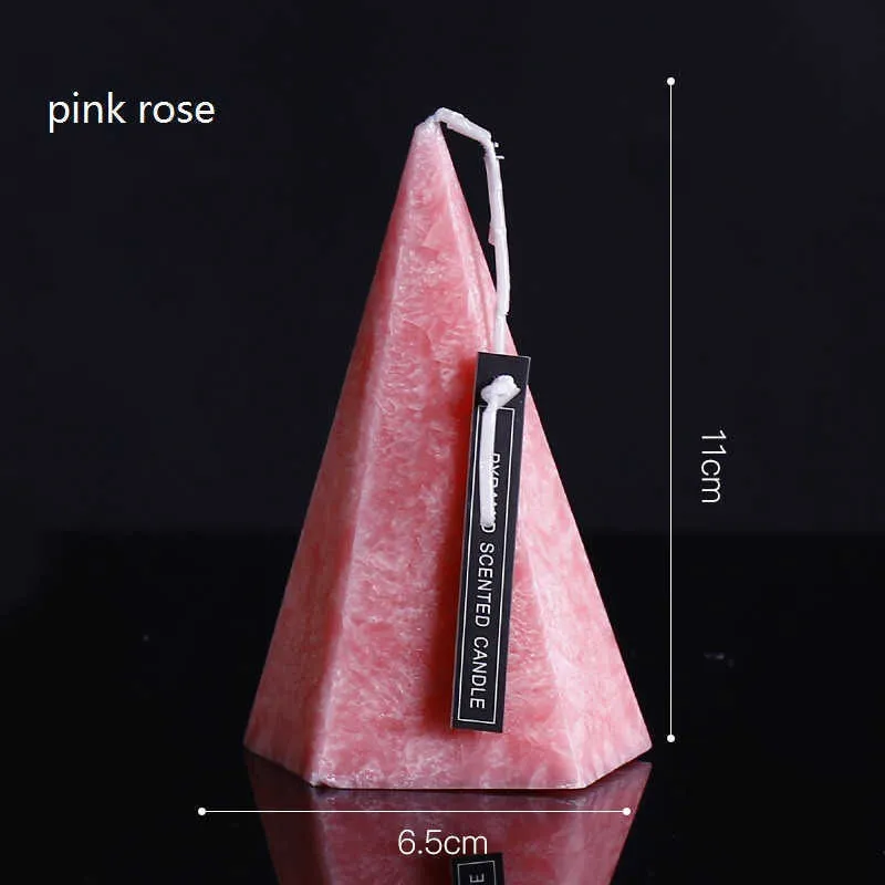 Nordic Geometrische Kegel Duftkerzen Jasmin Rose Aromatherapie Ätherisches Öl Kerze Langlebige Hause Schlafzimmer Kerzen DAW162