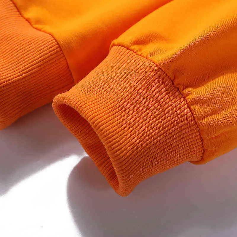 Sweats à capuche pour hommes de couleur unie, plus la taille 8XL 9XL Mens Orange Hoody Spring Automne Pull Noir Streetwear Oversize Sweat-shirt masculin 211106