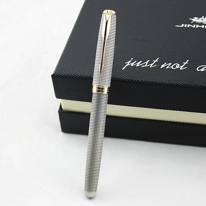 JINHAO stylo à bille roulante pince dorée encre noire 0.7mm stylos à bille en métal avec une boîte-cadeau fournitures de bureau scolaire 210330