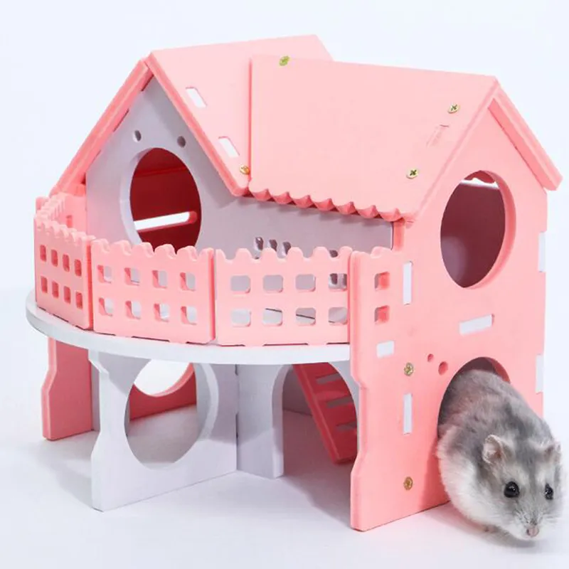 Nouveau Mini petit nid de Hamster, lapin hérisson, cabane en rondins pour animaux de compagnie, maison de couchage, fournitures 191y