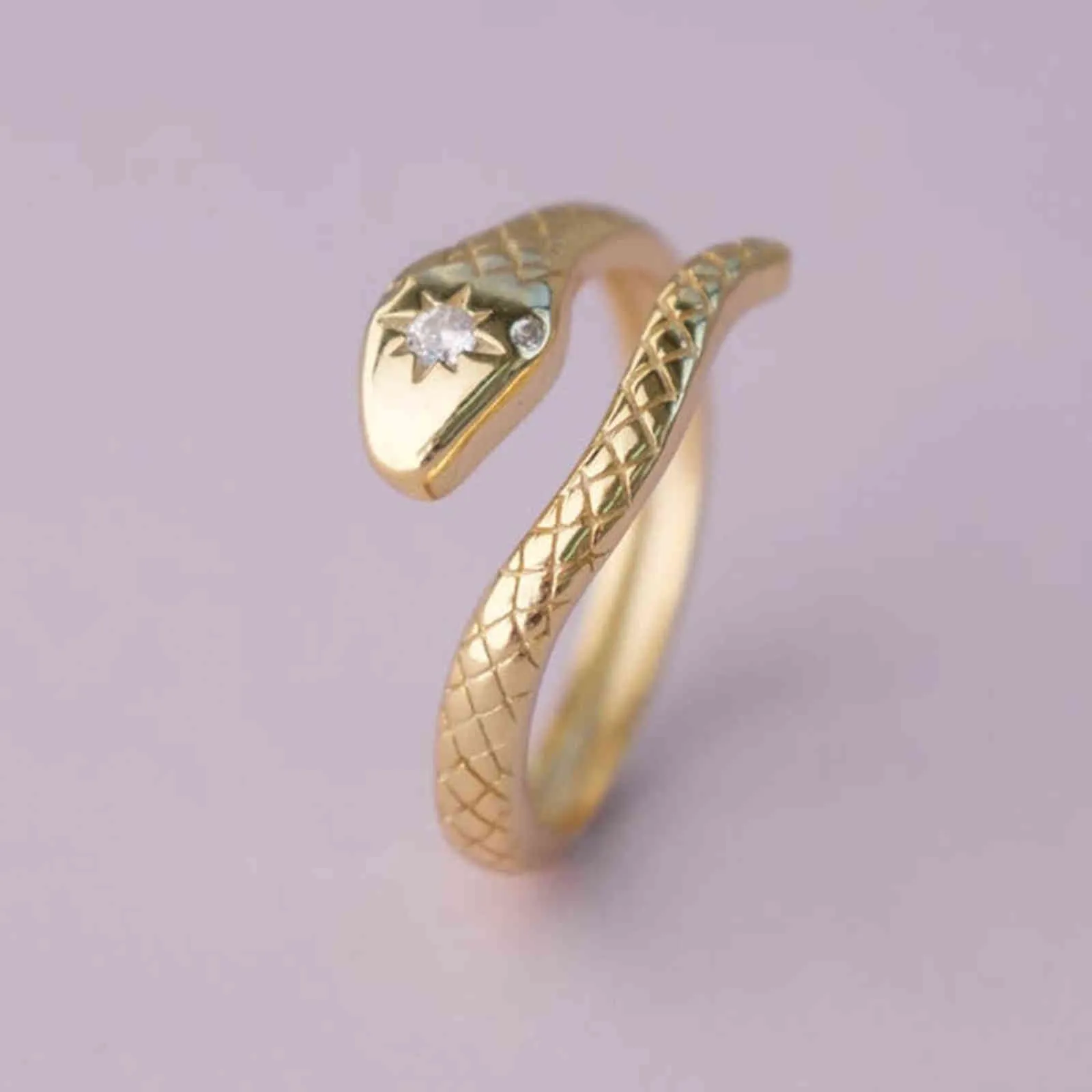 Dainty Retro Snake Anello aperto le donne Ragazze Regolabile Colore oro Punk Anello serpente Amici femminili Gioielli Coppia regalo lei G1125