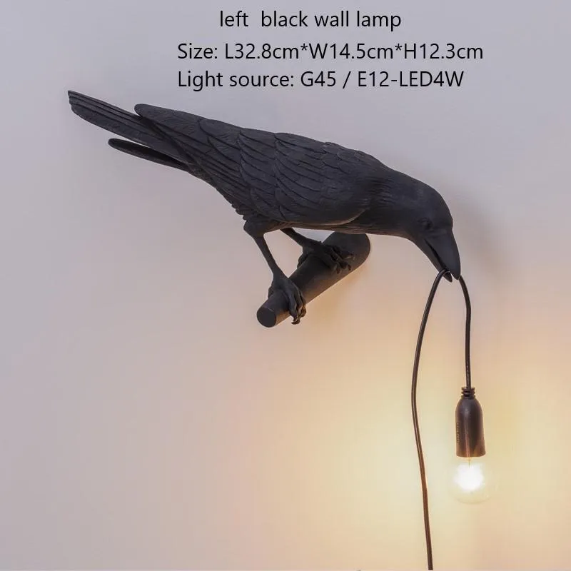 Wandlampen Italiaanse vogellamp LED DIEREN Raven meubels lichte sconce woonkamer slaapkamer bedkamer bed huis decorwall197s