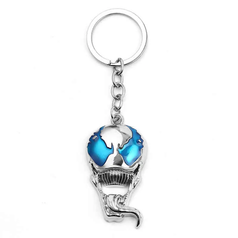 2021 Movie Black Guardian Metal Keychain Long Tongue Pendant Car Key Ring Llaveros For Men Superhero Movie Jewelry Accessories