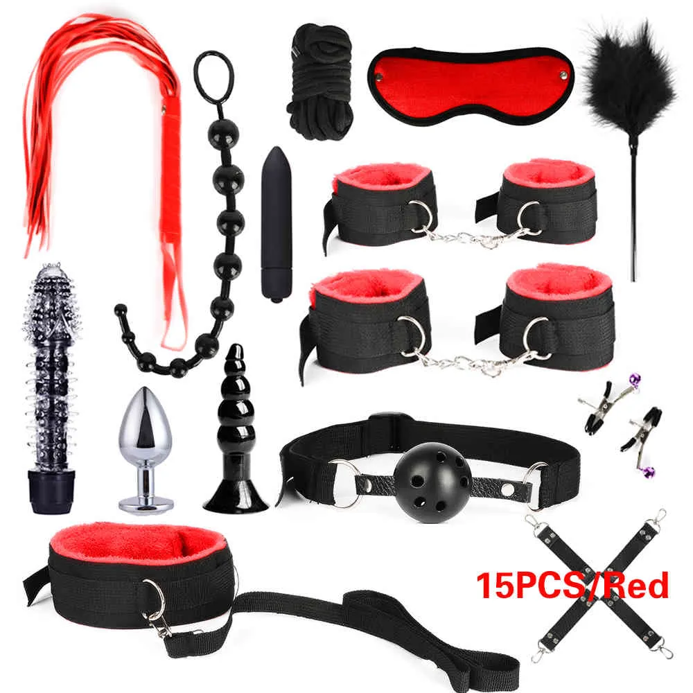 / Pack BDSM Bondage En Cuir Contraintes Adultes Jouets Sexuels Fétiche Jeu De Rôle Lit Outil De Jeu Pour Couple Y0406