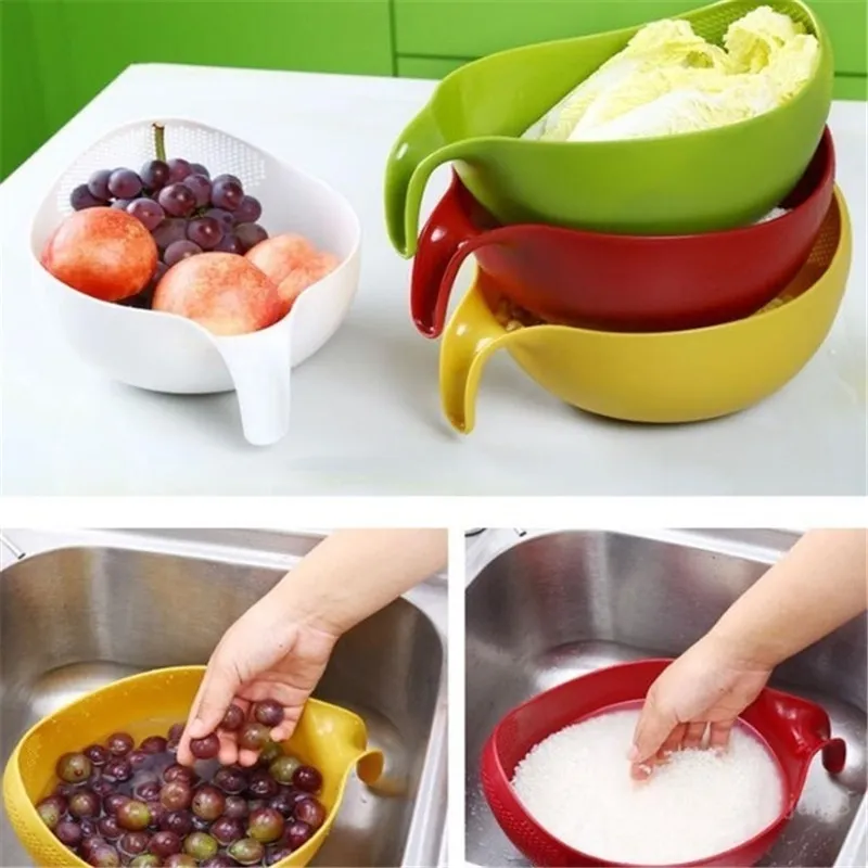 Lavadora de arroz, colador de quinoa, utensilios de cocina para limpieza de frutas y verduras con mango, lo más nuevo