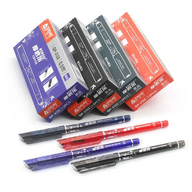 106 pièces/ensemble 0.5mm effaçable Gel stylo recharge tige noir/bleu encre lavable poignée magique effaçable stylos ensemble pour outils d'écriture scolaire 210330
