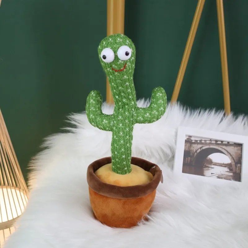 Cactus speelgoed grappig 32 cm elektrische dansen planten cactus pluche knuffels met muziek voor kinderen geschenken thuiskantoor decoratie1357324