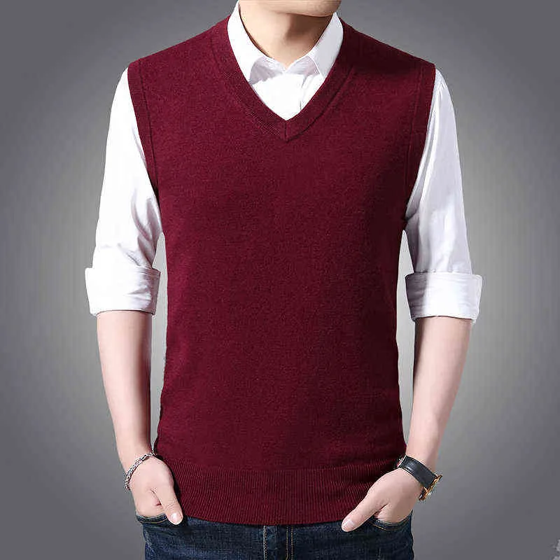 Классический стиль 8 цветов мужской V-образным вырезом жилет свитер