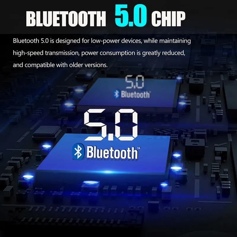 Bluetooth 5.0 Transmissor FM Car Kit MP3 Modulador Leitor de Música Sem Fio Receptor de Áudio Handsfree Dual USB Carregador Rápido Car2620974