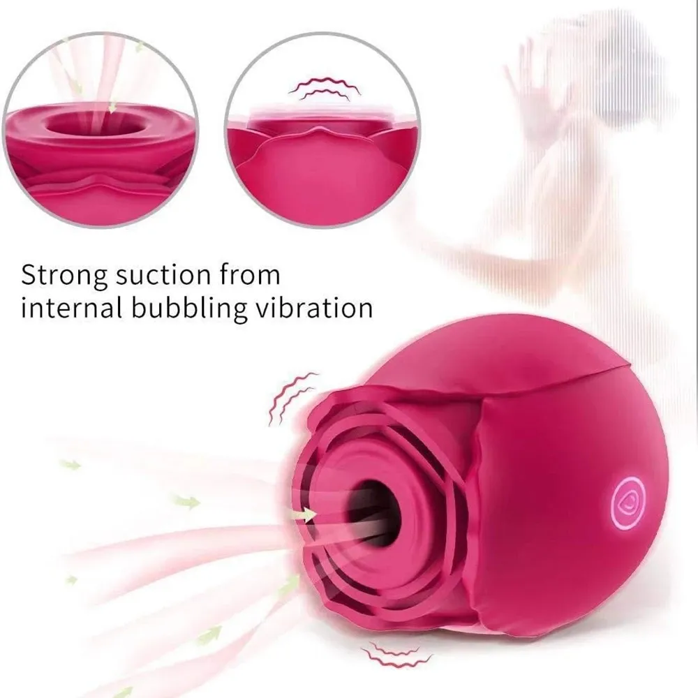 Rose Vibator Toy Sucking Vagina Nipple Sucker Slicking Clitoris Stimulation Vibrators Sexy For Women Dropshipping