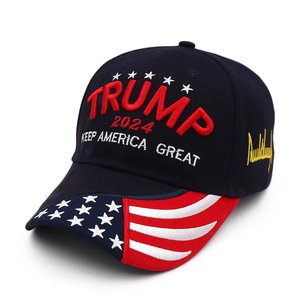 New Donald Trump 2024 Cap USA Berretti da baseball Keep America Great Snapback President Hat 3D Ricamo Cappelli all'ingrosso Drop Shipping