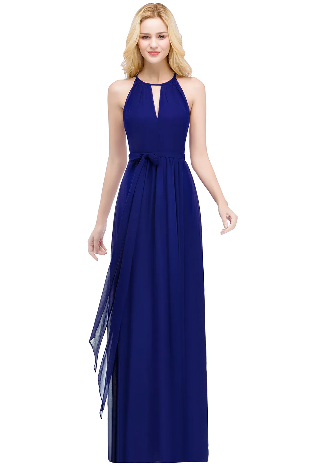 Сток элегантные вечерние платья Halter Бургундия темно-синий синий длинный линейный шифон дремон платья формальный платье Party CPS868