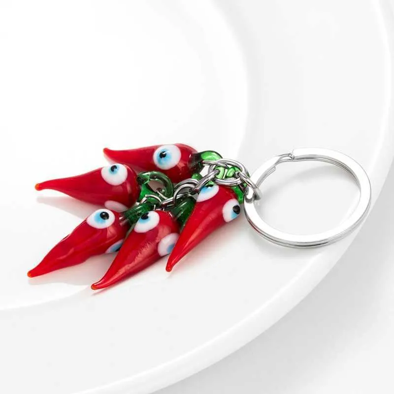Porte-clés petit poivre rouge porte-clés de Noël élégant nouveau propriétaire bijoux cadeau de Noël pour un ami famille femmes hommes G1019