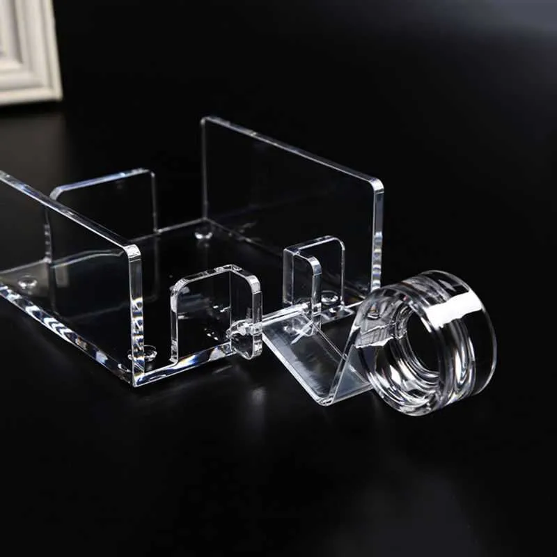 Square Clear Acrylic Cocktail Napkin Holder Paper Serviette Dispenser Tissue Box Bar Caddy for Dining Table el Home Decor 210818