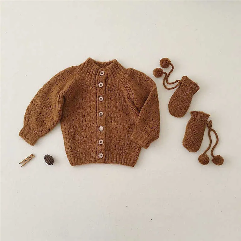 Cru Kids Cappotti invernali lavorati a maglia Stile adorabile Bambina bambino Cardigan Pop Cprn Baby caldo 210619