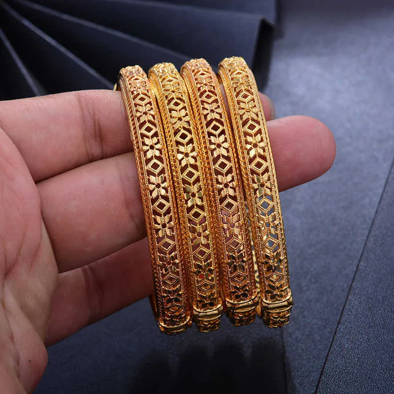 24 k éthiopien or couleur bracelets pour femmes/hommes dubaï bracelets afrique main chaîne bijoux éthiopien/arabe cadeau Q0720