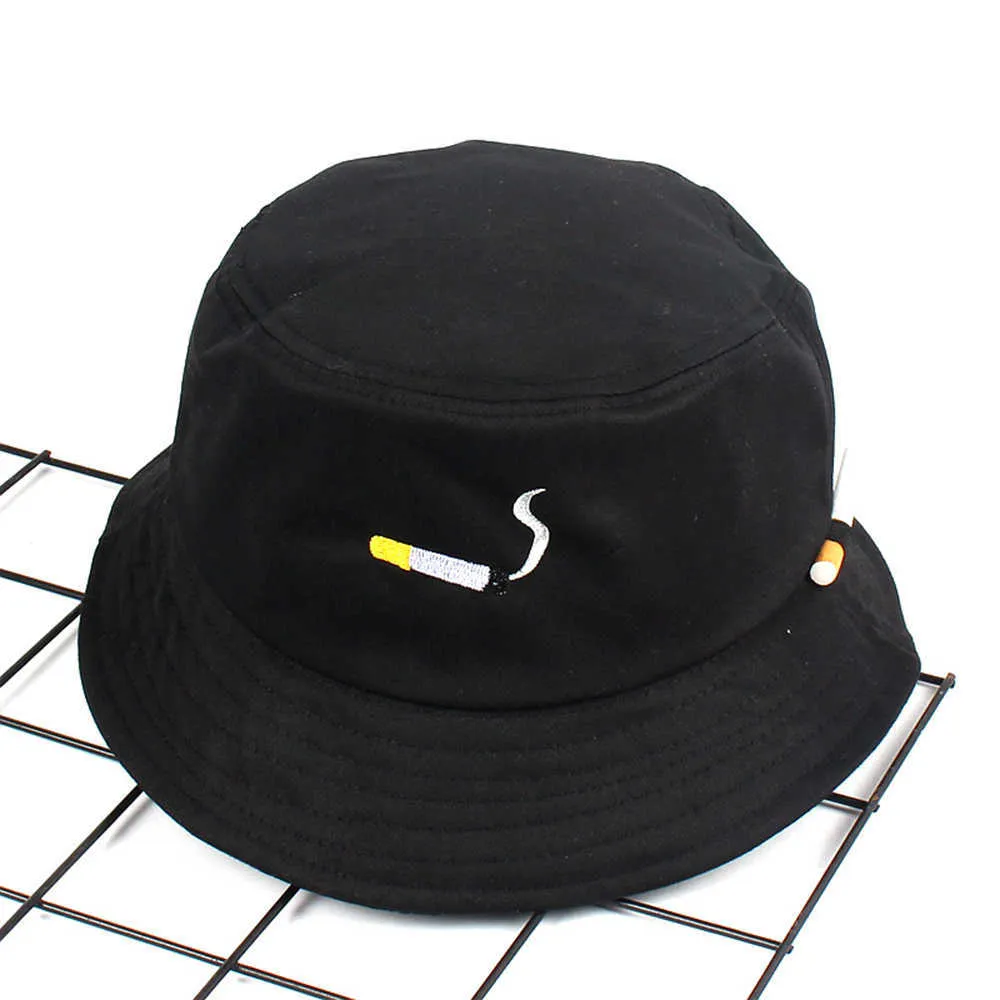 Men de gros hommes Femmes Backed Broidery Bucket Hap Hip Hop Fishing Cap Adult Panama Bob Hat Lovers Summer Hat Flat Hat Q0805