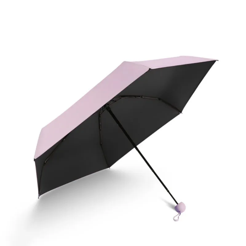 Capsule Mini Femmes Hommes Pluie s Soleil Protection UV Pliant Coupe-Vent Cinq Tenant Parapluie