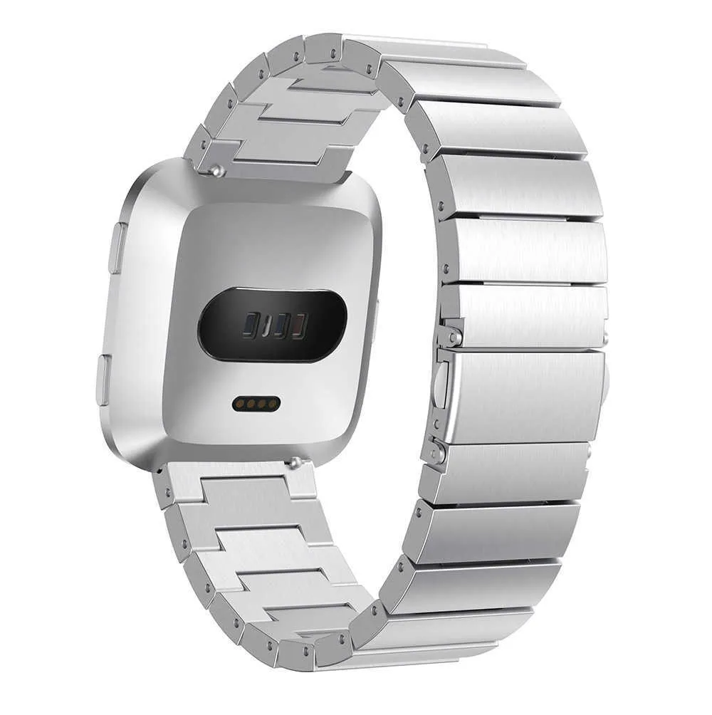 Cinturino orologio in acciaio inossidabile di nuova moda Fitbit Versa Smart Watch Bracciale di ricambio cinturini in metallo Accessori cinturino H0915