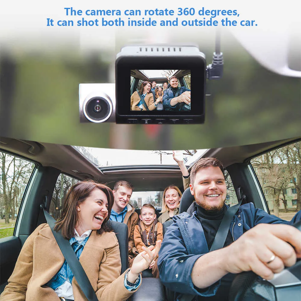 Bil Dash Cam 4K G Sensor Video Recorder 170 graders vidvinkel vältslinga Videokamera WIFI Nattseende fram Bak Dashcam