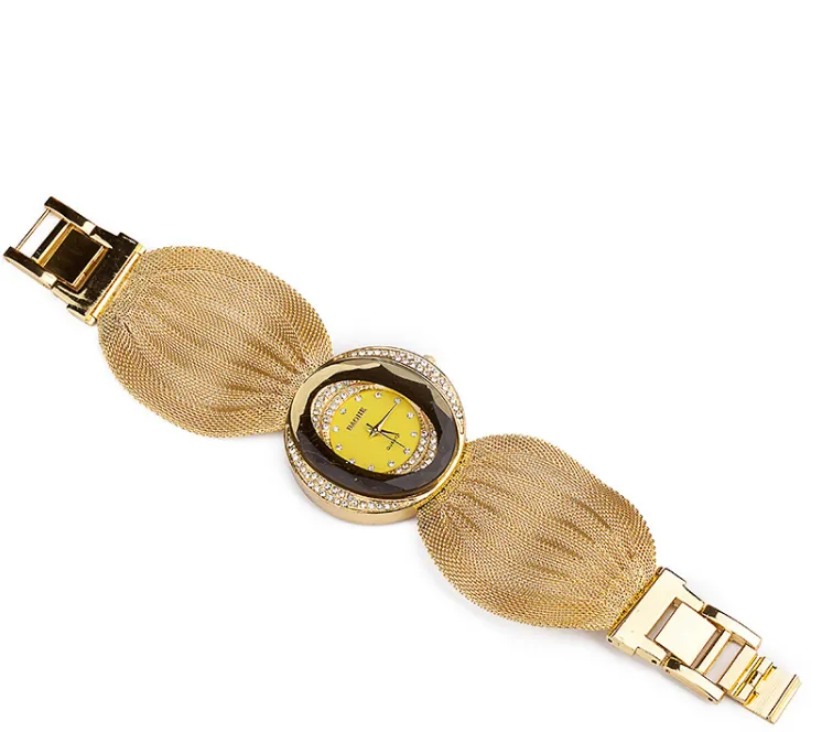 BAOHE Marca más nueva llegada Reloj de pulsera de lujo para mujer Dial elíptico Reloj de pulsera de malla ancha Relojes de moda para mujer Relojes de pulsera 3272