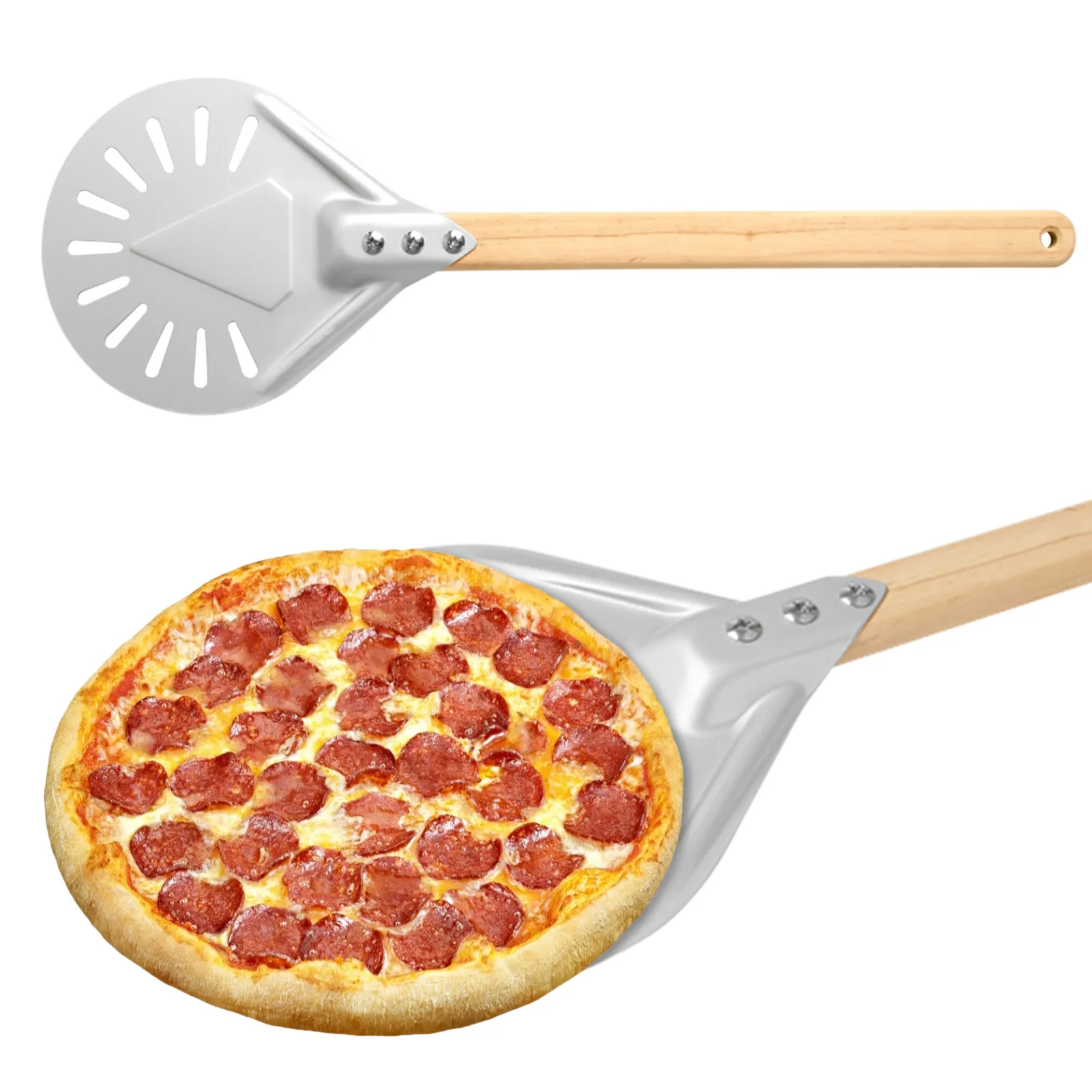 Pelle à Pizza épaisse, manche en bois, pelle de four Portable détachable pour la cuisson à domicile