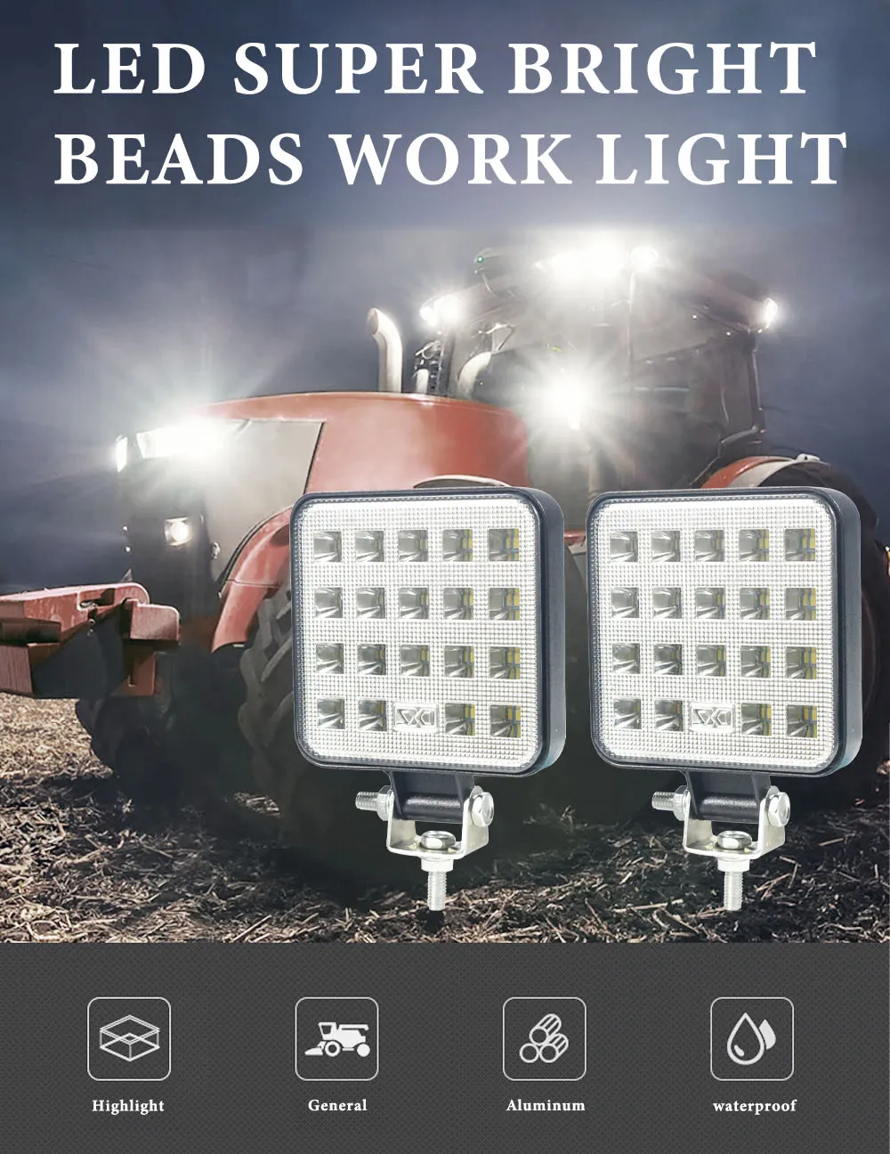 9V30V 57W 6000K 19 SMD LED Work Light Bar Spot Beam Light Driving Fog Lamp Running Light For Car Truck SUV Offroad1240876