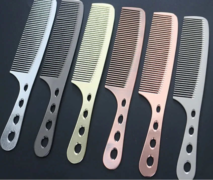 Durable Space Aluminum Hairdressing Cut Comb Anti Static Haircut Comb for Salon Barber Hair Beauty Tool297u